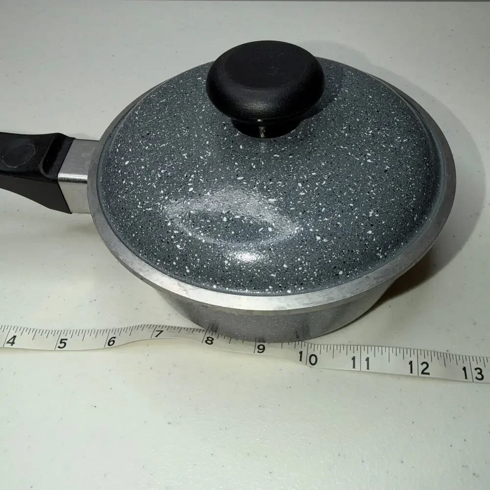 1970s Club Cast Aluminum 1 Quart Saucepan and Lid Speckled Grey Club Cooking Pan